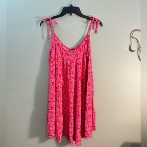 Wild Fable Pink/Orange Floral Swing Dress Size M